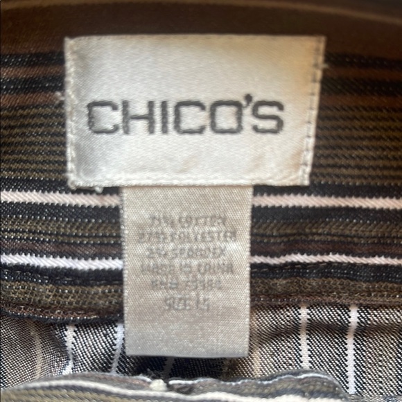 Chico’s Brown and White Striped set. - Picture 5 of 9